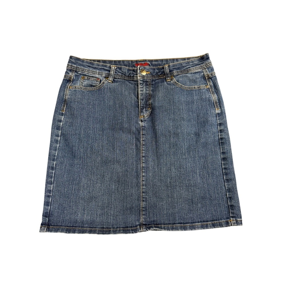 Vintage Wrangler Denim Skirt Women Size 34" Large Western Americana Cowgirl